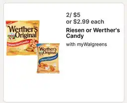 Walgreens Riesen or Werther's Candy offer