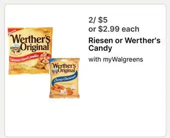 Walgreens Riesen or Werther's Candy offer