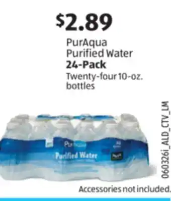 Aldi PurAqua Purified Water 24-Pack offer