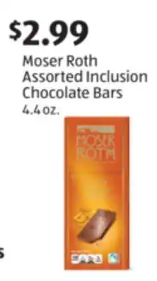 Aldi Moser Roth Assorted Inclusion Chocolate Bars offer