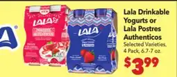 Vallarta Supermarkets Lala Drinkable Yogurts or Lala Postres Authenticos offer