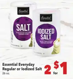 Vallarta Supermarkets Essential Everyday Regular or Iodized Salt offer