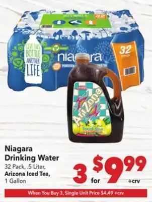 Vallarta Supermarkets Niagara Drinking Water offer