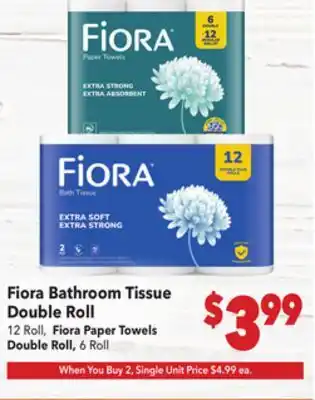 Vallarta Supermarkets Fiora Bathroom Tissue Double Roll offer