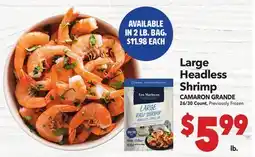 Vallarta Supermarkets Large Headless Shrimp / CAMARON GRANDE offer