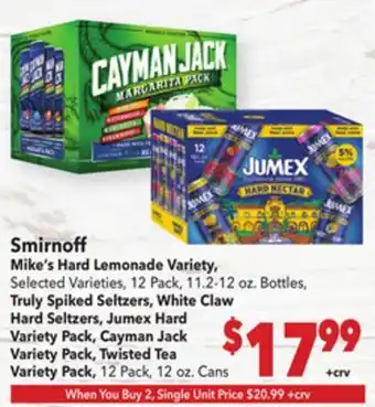 Vallarta Supermarkets Smirnoff Mike's Hard Lemonade Variety offer