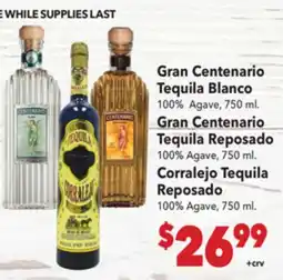 Vallarta Supermarkets Gran Centenario Tequila Blanco offer