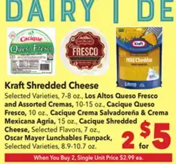 Vallarta Supermarkets Kraft Shredded Cheese offer