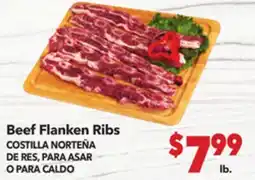 Vallarta Supermarkets Beef Flanken Ribs / COSTILLA NORTENEA DE RES, PARA ASAR O PARA CALDO offer