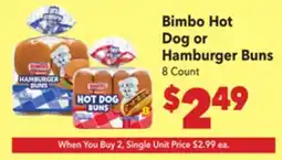 Vallarta Supermarkets Bimbo Hot Dog or Hamburger Buns offer