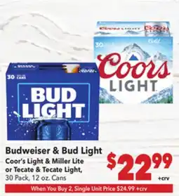 Vallarta Supermarkets Budweiser & Bud Light offer