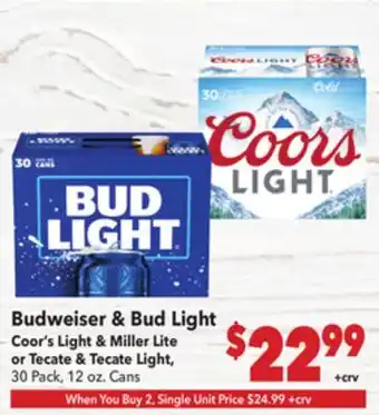 Vallarta Supermarkets Budweiser & Bud Light offer