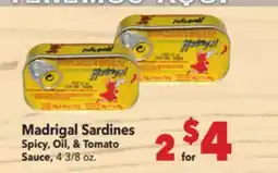 Vallarta Supermarkets Madrigal Sardines offer