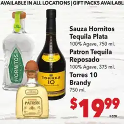 Vallarta Supermarkets Sauza Hornitos Tequila Plata offer