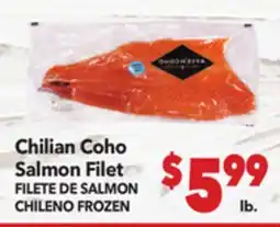Vallarta Supermarkets Chilian Coho Salmon Filet / FILETE DE SALMON CHILENO FROZEN offer