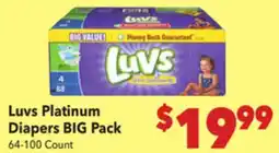 Vallarta Supermarkets Luvs Platinum Diapers BIG Pack offer