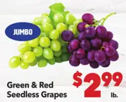 Vallarta Supermarkets Green & Red Seedless Grapes offer