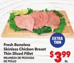 Vallarta Supermarkets Fresh Boneless Skinless Chicken Breast Thin Sliced Fillet / MILANESA DE PECHUGA DE POLLO offer
