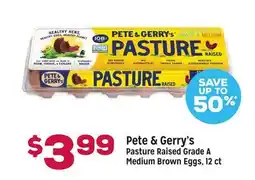 Grocery Outlet Pete & Gerry's Pasture Raised Grade A Medium Brown Eggs offer