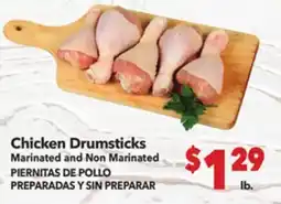 Vallarta Supermarkets Chicken Drumsticks Marinated and Non Marinated / PERNITAS DE POLLO PREPARADAS Y SIN PREPARAR offer