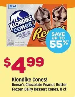 Grocery Outlet Klondike Cones! Reese's Chocolate Peanut Butter Frozen Dairy Dessert Cones offer