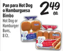 El Super Bimbo Hot Dog or Hamburger Buns offer