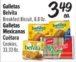 El Super Galletas Belvita Breakfast Biscuit, 8.8Oz. Galletas Mexicanas Cuétara Cookies, 33.33Oz offer