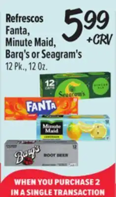El Super Fanta, Minute Maid, Barq's o Seagram's offer