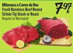 El Super Fresh Boneless Beef Round Sirloin Tip Steak or Roast offer