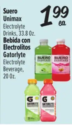 El Super Unimax Electrolyte Drinks, 33.8Oz. Gatorlyte Electrolyte Beverage, 20Oz offer