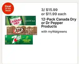 Walgreens 12-Pack Canada Dry or Dr Pepper Products offer