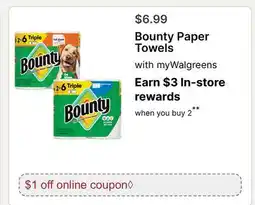 Walgreens Bounty Paper Towels offer