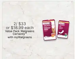 Walgreens Value Pack Walgreens Certainty offer