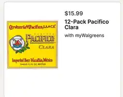 Walgreens 12-Pack Pacifico Clara offer