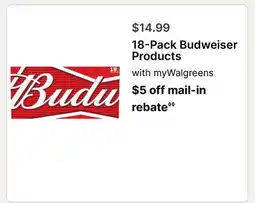 Walgreens 18-Pack Budweiser Products offer