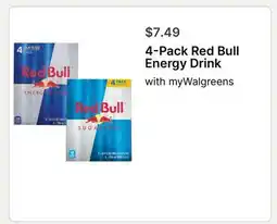 Walgreens 4-Pack Red Bull Energy Drink offer
