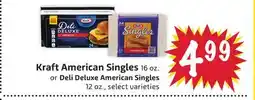 Foodmaxx Kraft American Singles 16 oz. or Deli Deluxe American Singles 12 oz offer
