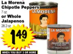 Superior Grocers La Morena Chipotle Peppers 7 oz. or Whole Jalapenos 28.2 oz offer