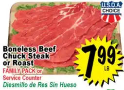 Superior Grocers Boneless Beef Chuck Steak or Roast offer