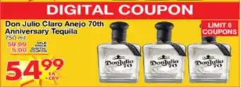 Superior Grocers Don Julio Claro Anejo 70th Anniversary Tequila offer