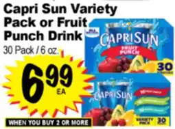 Superior Grocers Capri Sun Variety Pack or Fruit Punch Drink offer