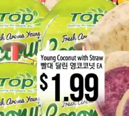 Hmart Young Coconut with Straw offer