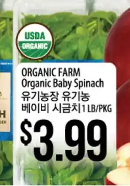 Hmart ORGANIC FARM Organic Baby Spinach offer