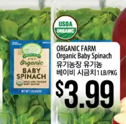 Hmart ORGANIC FARM Organic Baby Spinach offer