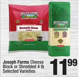 Super King Markets Joseph Farms Cheese Block or Shredded offer