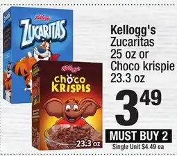 Super King Markets Kellogg's Zucaritas 25 oz or Choco Krispie 23.3 oz offer