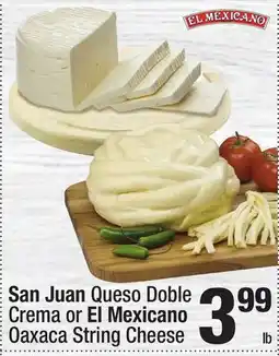 Super King Markets San Juan Queso Doble Crema or El Mexicano Oaxaca String Cheese offer