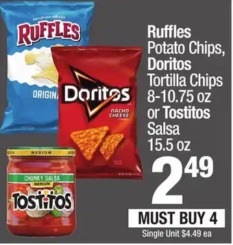 Super King Markets Ruffles Potato Chips, Doritos Tortilla Chips or Tostitos Salsa offer