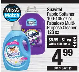 Super King Markets Suavitel Fabric Softener 100-105 oz or Fabuloso Multi-Purpose Cleaner 128 oz offer