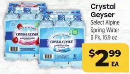 Tony’s Fresh Market Crystal Geyser Select Alpine Spring Water offer